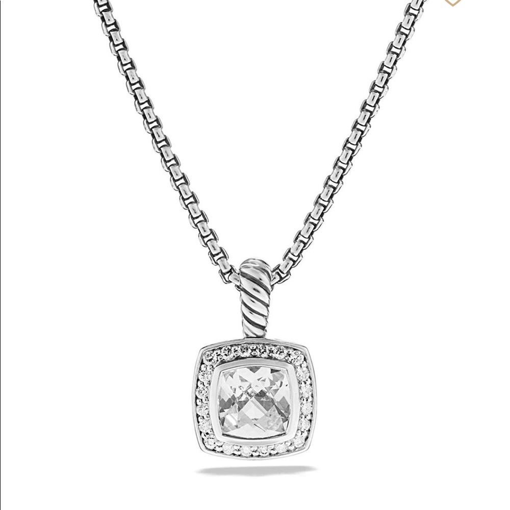 David Yurman White topaz petite Albion necklace